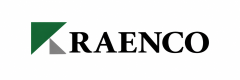 RAENCO Geometric Green and Grey Logo